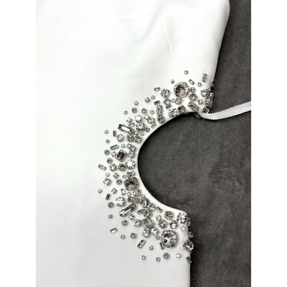 NWT A.L.C. Skye Crystal Embellished Cutout Mini Dress White Size 6 - Picture 12 of 14